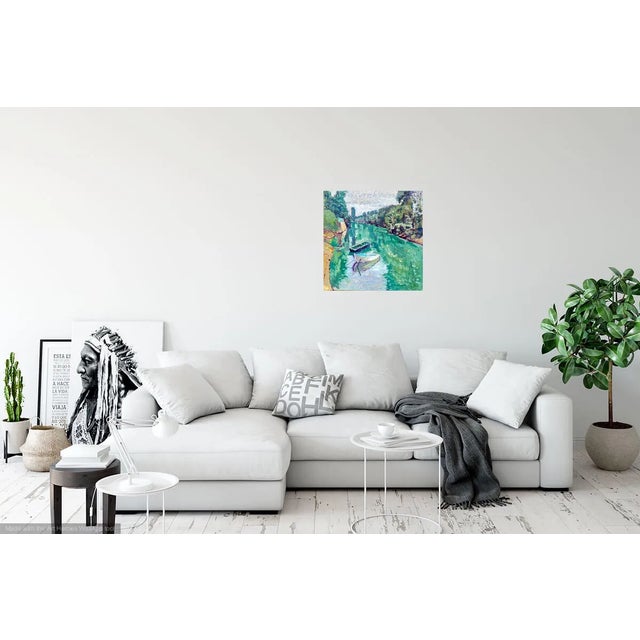 "A River in France" Contemporary Landscape Oil Painting For Sale - Image 4 of 7