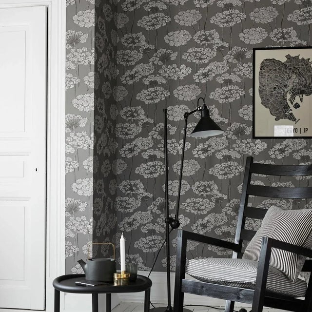 Mid-Century Modern Sample - Borastapeter Ingrid Wallpaper in Grey For Sale - Image 3 of 4