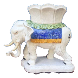 Late 20th Century Chinoiserie / Palm Beach Elephant Plant Stand