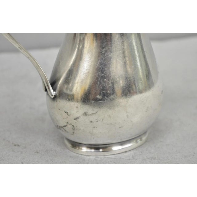 Metal Vintage 1940s Us Navy Reed & Barton Silver Plated Soldered Small Creamer Pitcher For Sale - Image 7 of 14