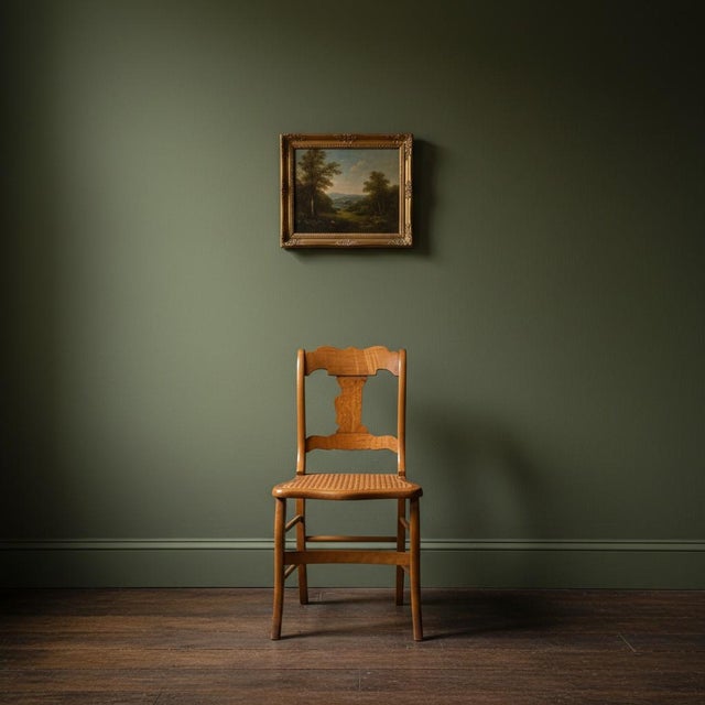 Antique Birdseye Tiger Maple Cane Seat Chair-Federal Style-Accent-Side-Furniture For Sale - Image 10 of 11