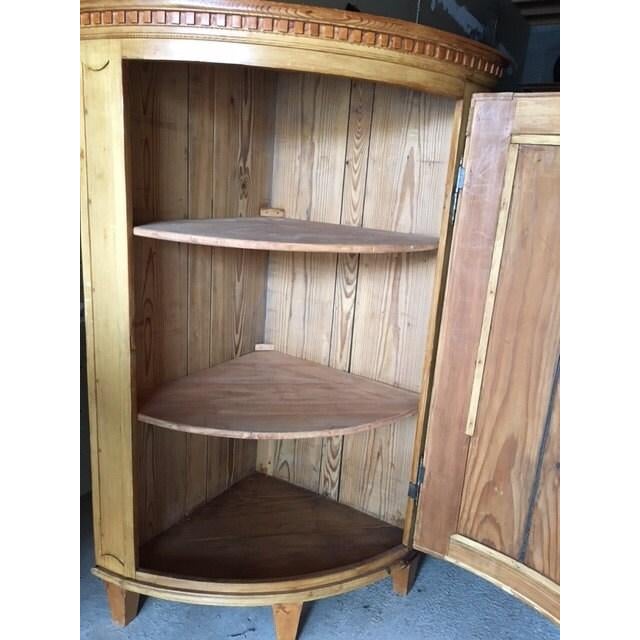Wood Antique Swedish Pine Corner Cupboard For Sale - Image 7 of 7