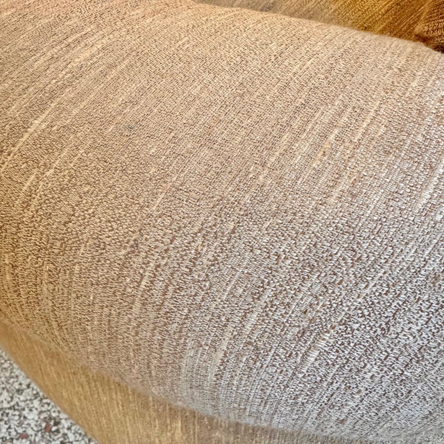 1980's Ruched Back Swivel Barrel Chair For Sale - Image 9 of 12