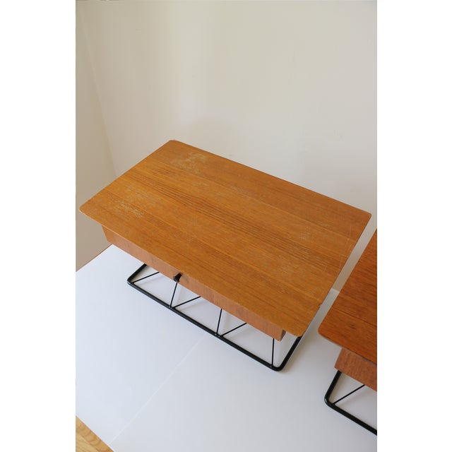 Scandinavian String Wall-Mounted Bedside Tables, 1960, Set of 2 For Sale - Image 4 of 18