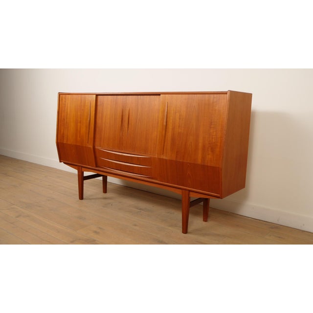 Vintage Danish Highboard in Teak For Sale - Image 3 of 17