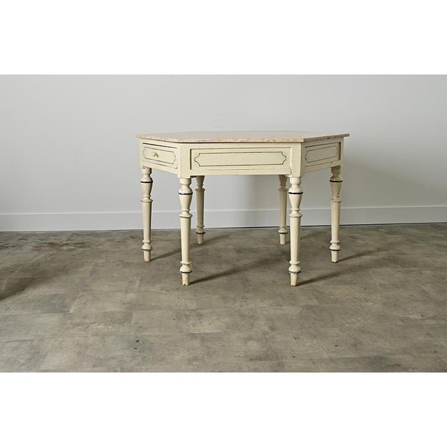 English 19th Century Octagonal Table with Marble Top For Sale - Image 10 of 13
