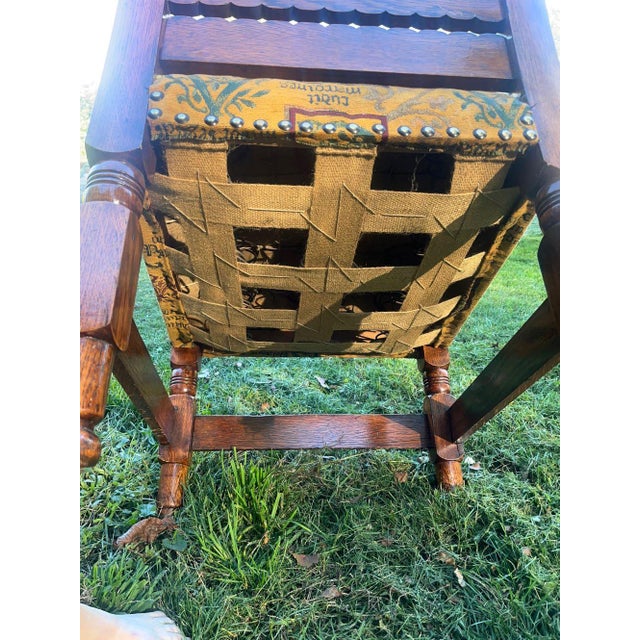 Late 20th Century Arts and Crafts Stickley-Style Oak Armchair For Sale - Image 12 of 14