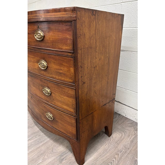 Antique Federal Hepplewhite Style Bowfront Mahogany Chest Dresser For Sale In Kansas City - Image 6 of 11