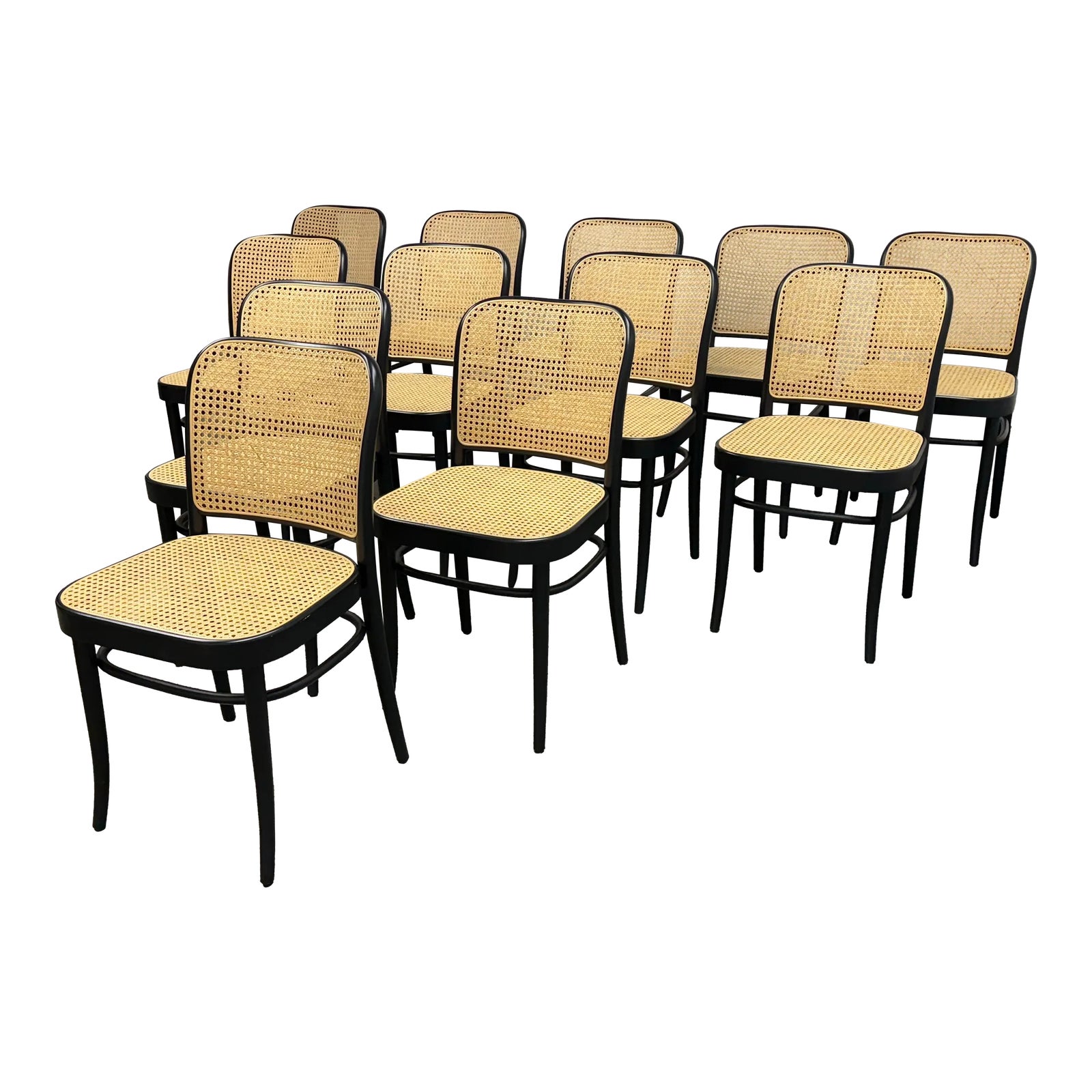 Josef Hoffman for Ton Model 811 Caned Side Chairs, Set of Twelve | Chairish