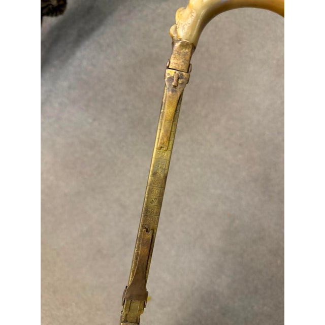 Spanish Rare Spanish Shoe Cobbler's Cane With Measuring Shaft, Circa 1860 For Sale - Image 3 of 11