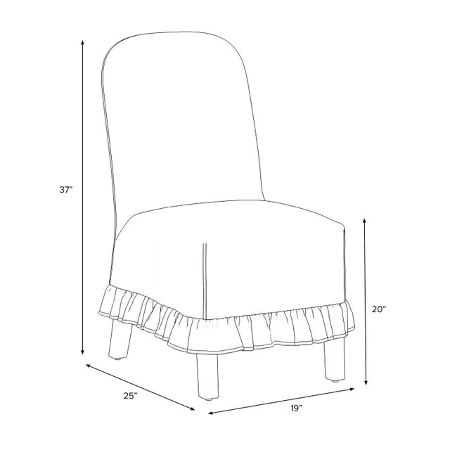 Textile Aria Ruffle Slipcover Dining Chair in Mauve Canopy Stripe Red Oga For Sale - Image 7 of 7