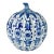 1980s Vintage Chinoiserie Boho Chic Hollywood Regency Blue & White Pumpkin, Halloween & Thanksgiving For Sale