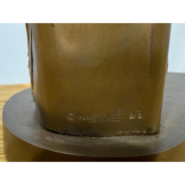 Gold Bronze Duet Sculpture from Alvar Sunol Munoz-Ramos, 1988 For Sale - Image 8 of 15