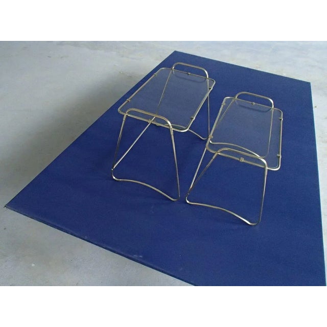 Brass and Glass Nesting Tables, 1950s, Set of 2 For Sale - Image 6 of 18