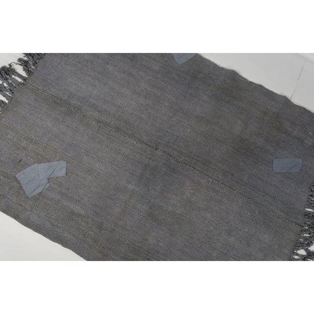 Anatolian Grey Vintage Hemp Kilim Rug For Sale - Image 9 of 9