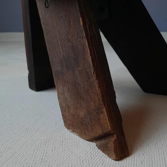 Tripod Fireplace Chair / Low Stool attributed to Adrien Audoux and Frida Minnet, 1950s For Sale - Image 13 of 14