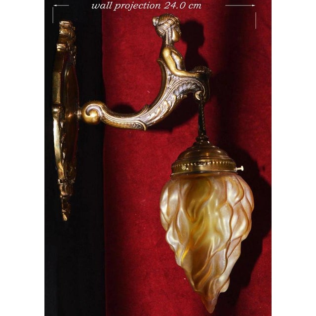 French Empire Bronze Siren Sea Nymph Figural Wall Light Sconce, 1930s For Sale - Image 15 of 18