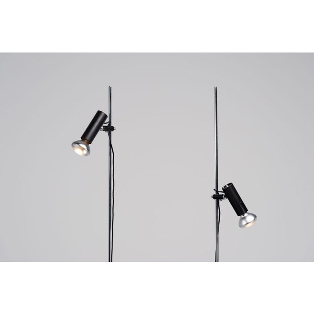 Gino Sarfatti Black Model 1055 Floor Lamps by Gino Sarfatti for Arteluce, Italy, 1955, Set of 2 For Sale - Image 4 of 17