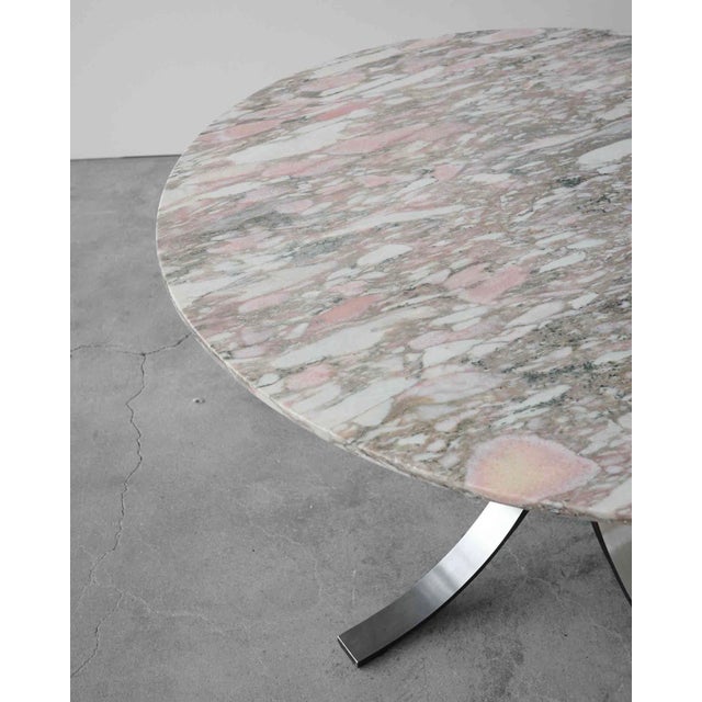 Tecno Mid-Century Round Model T69 Dining Table in Marble from Tecno, 1960s For Sale - Image 4 of 11