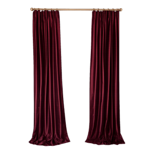 Custom Made Designer Deep Red Silk Drapery Panels Pair Pinch Pleat – Flannel Interlined, Lined