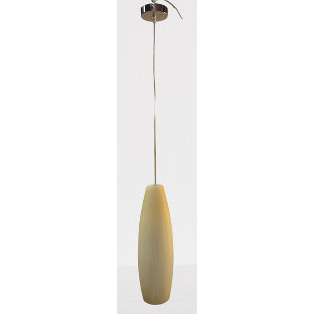 1980s Italian Modern Ocher Murano Glass Tube Pendant Lamp, 1990 For Sale - Image 5 of 11