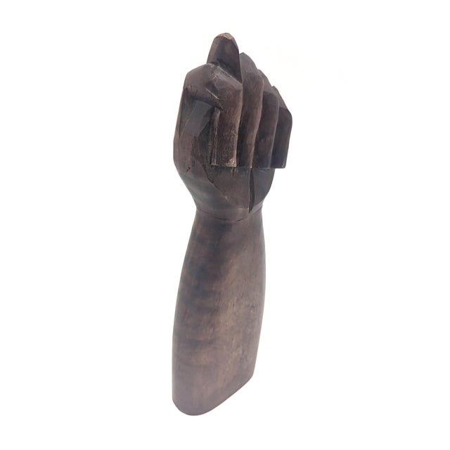 1970s 1970s Carved Brazilian Imbuia Wood "Figa: Good Luck" Fist Sculpture For Sale - Image 5 of 8