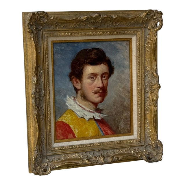 1865 Oil on Canvasboard Portrait Signed J. Knight For Sale