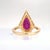 Metal 18k Yellow Gold Ruby & Diamond Ring With 2.33ct Pear-Cut Ruby For Sale - Image 7 of 9