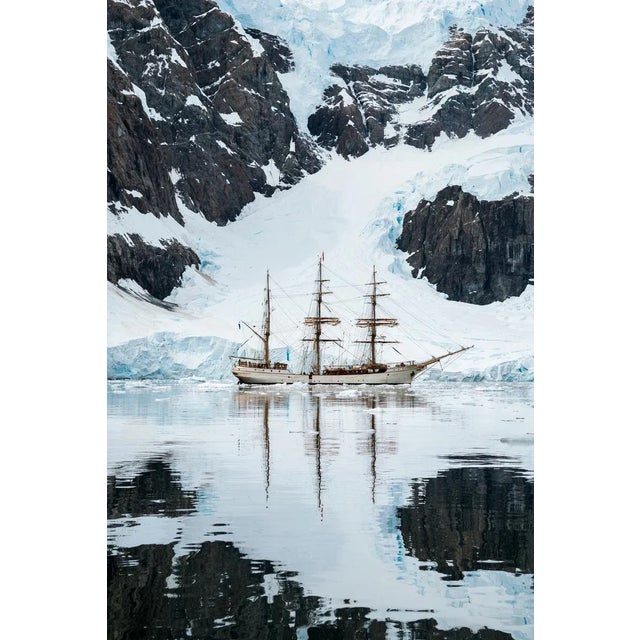 Sailing Ship Bark Europa in Antarctic Waters by Jan Erik Waider, 24" x 36" Unframed Sailing Ship Bark Europa in Antarctic...