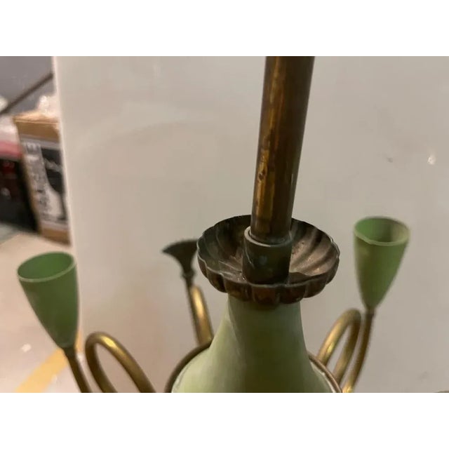 Metal Italian Bronze Chandelier from Stilnovo, 1950s For Sale - Image 7 of 10