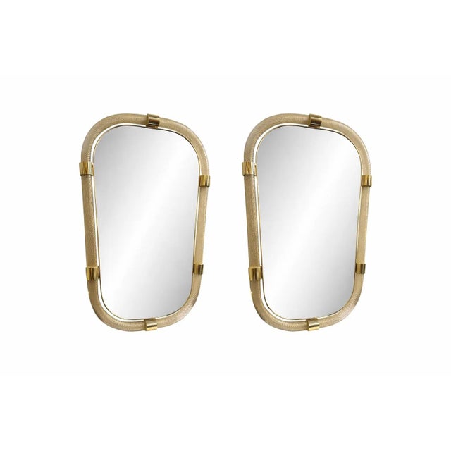 Gold Leaf Murano Glass Wall Mirrors by Simoeng, Set of 2 For Sale - Image 13 of 13