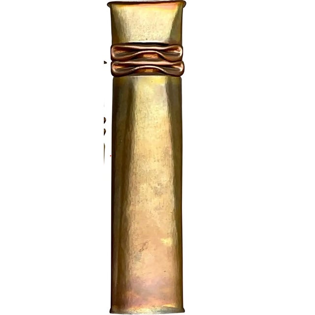 Vintage Modernist Thomas Roy Markusen Nickeled Copper Vases - Set of 2 For Sale - Image 12 of 13