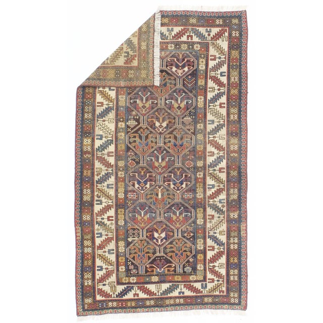 Antique Caucasian Kazak Rug 3’5" x 6’1". SW Caucasus/Armenia. Boldly patterned, strongly colored, totally geometric, all...