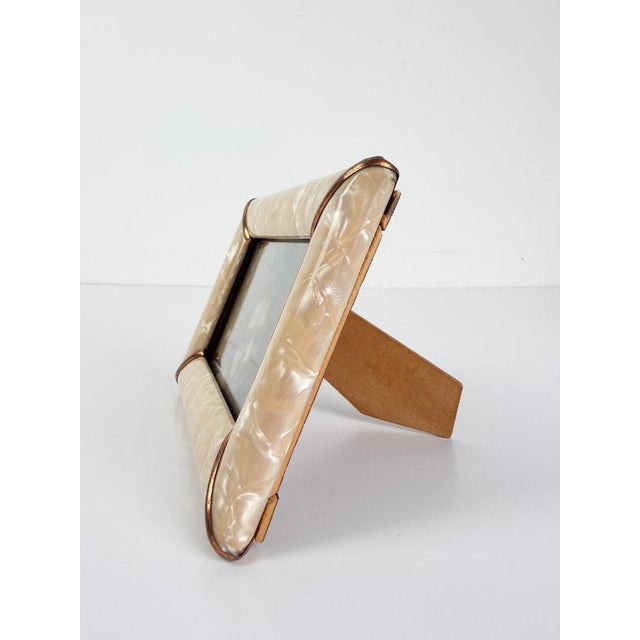 Mid-Century Modern Italian Faux Mother-of-Pearl and Copper Picture Frame, 1950s For Sale - Image 10 of 14