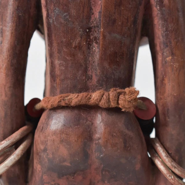 Brown Early 20th Century Yoruba Ibeji Female With Coral Necklace Figure Nigeria For Sale - Image 8 of 9