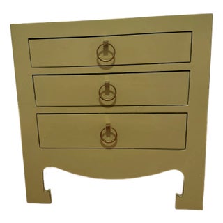 Green 3 Drawer Side Table, Attributed to Villa and House / Bungalow 5 Jacqui 3 Drawer Side Table For Sale