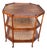 Vintage Baker Furniture Octagonal Bookmatched Walnut & Cane Three-Tier Side Table For Sale