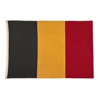 Large Vintage Cotton Sewn Flag of Belgium For Sale