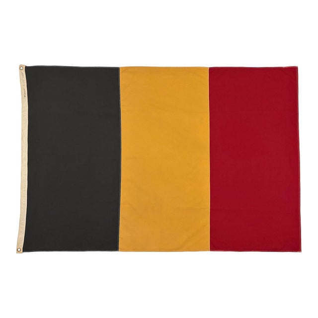 Large Vintage Cotton Sewn Flag of Belgium For Sale