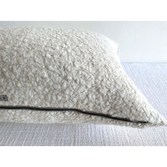 Mid-Century Modern Custom Linen and Wool Blend Accent Lumbar Pillow With Insert For Sale - Image 3 of 5