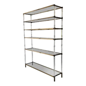 1960s Charles Hollis Jones Lucite & Brass Metric Étagère/Shelving Unit