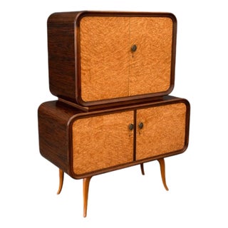 Mid-Century Bar Cabinet in Brazilian Rosewood With Mirrored & Glass Interior, Brazil, 1960s For Sale