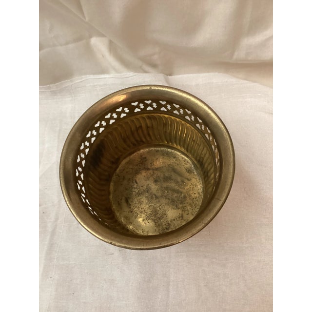 Traditional Vintage Brass Planter For Sale - Image 3 of 4