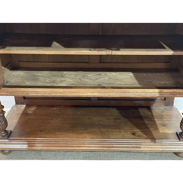 20th Century Breton Oak Serving Table with a Marble Top For Sale - Image 12 of 15