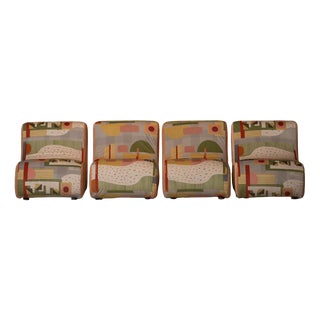Italian Modular Sofa in Creativite Velvet, 1970, Set of 2 For Sale