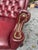 Vintage Omnia Oxblood Leather High-Back Chesterfield Rolling Desk Chair For Sale - Image 4 of 9