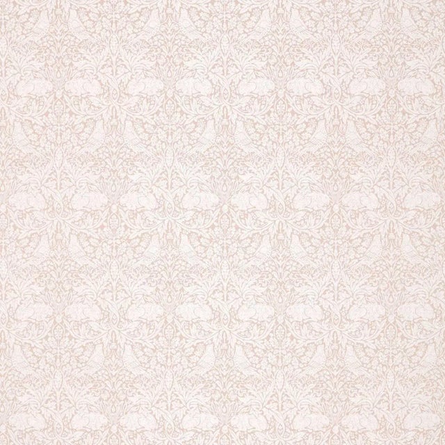 Morris & Co Pure Brer Rabbit Weave Fabric in Faded Sea Pink For Sale
