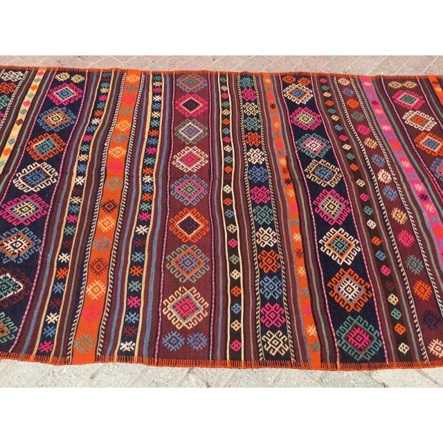 Vintage Turkish Tribal Kilim Rug - 55" X 100" For Sale - Image 4 of 11