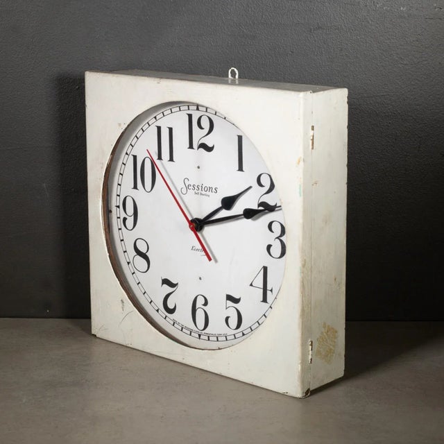 ABOUT Vintage electric painted wood wall clock with glass front. Shown with life size hand model for scale. CREATOR...