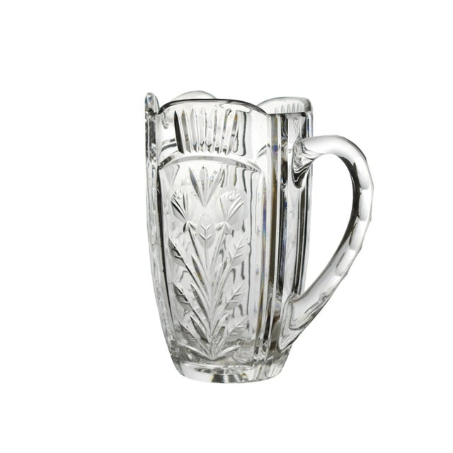 Item Details: -Unique Heavy cut and hand Etched floral Design great for serving water, iced tea, juice,.. -In excellent...